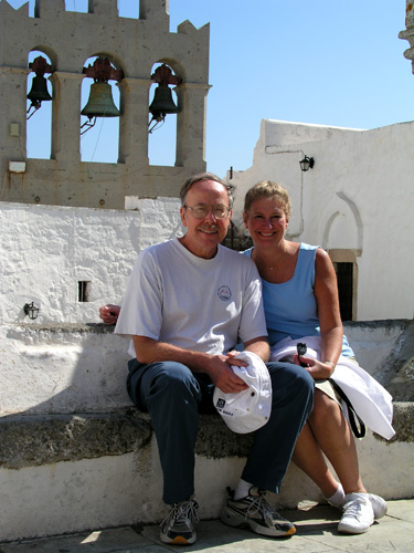 064-073104-11-Mike and Carol, St. John's Monastery, Patmos