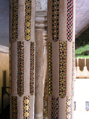 009-072404-61-Mosaic columns, Cloister, Cathedral at Monreale