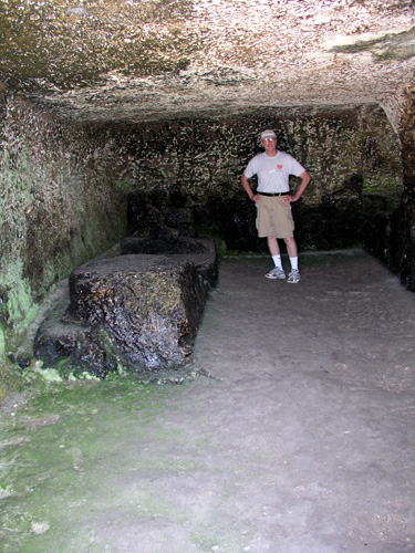 018-072604-13-Mike inside crypt above Teatro Greco, Syracuse