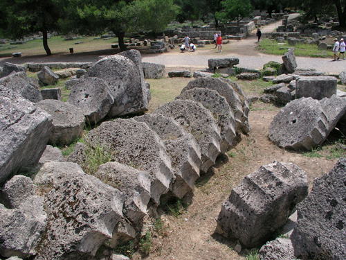029-072704-15-toppled columns, Temple of Zeus - site of statue of Zeus (7 wonders of world)